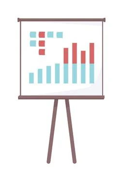 Presenting business analytics semi flat color vector object Illustrazione stock