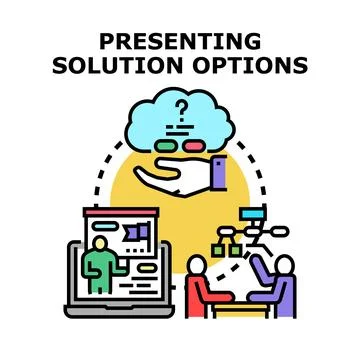 Presenting business solution options vector concept Stock Illustration
