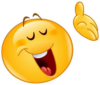 Presenting with closed eyes emoticon Illustrazione stock