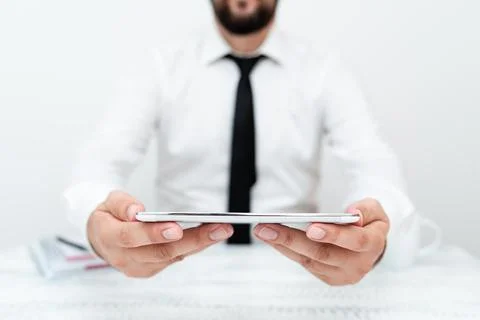 Presenting Communication Technology Smartphone Voice Video Calling Writing Stock-Fotos