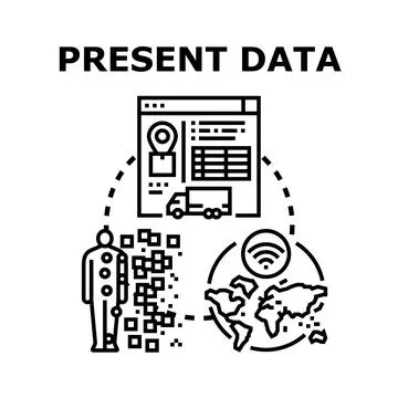 Presenting data information connecting global digital networks Ilustração Stock