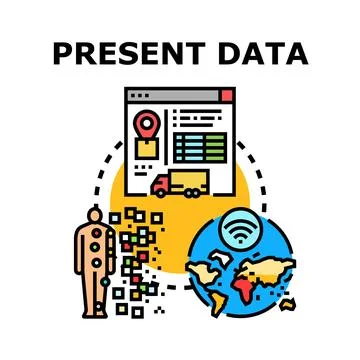 Presenting data information connecting global digital networks Stock Illustration