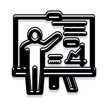 Presenting data statistics on a whiteboard during training イラスト素材