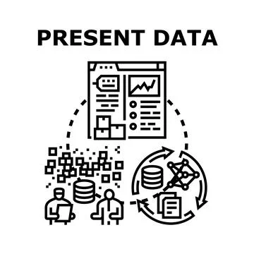 Presenting data visualization and analysis process Stock Illustration