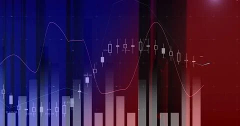 Presenting digital financial chart showing market trends on trading platform, Stock Illustration