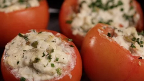 Presenting a Dish of Tomatoes Stock Footage 86129883