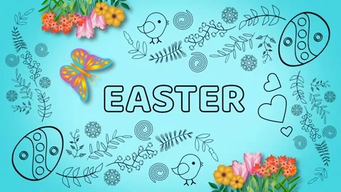 Presenting easter word with traditional Design Stock Footage 265140943