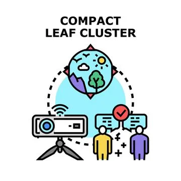 Presenting environmental data using compact leaf cluster concept Stock Illustration