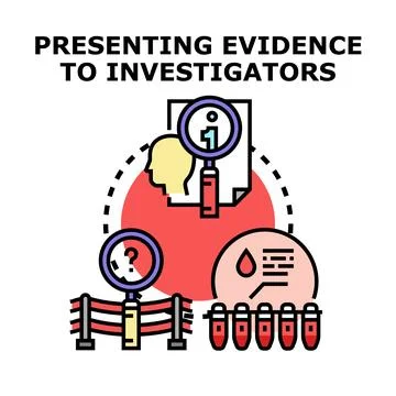 Presenting evidence to investigators for analysis Illustrazione stock