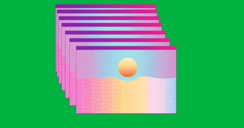 Presenting frames on transparent background for marketing, featuring gradient Stock Footage 317479845