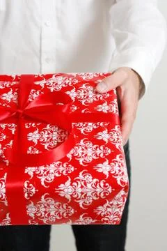 Presenting a gift Stock Photos