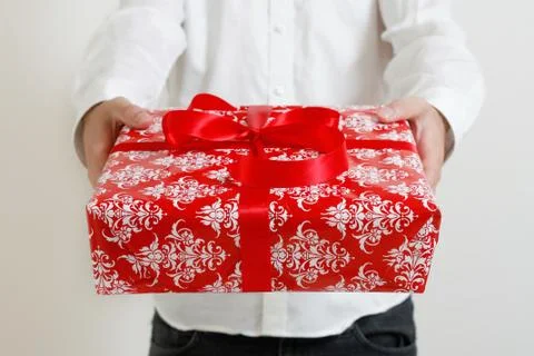 Presenting a gift Stock Photos