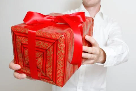 Presenting a gift Stock Photos