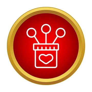 Presenting heart gift pop candy box outline icon Stock Illustration