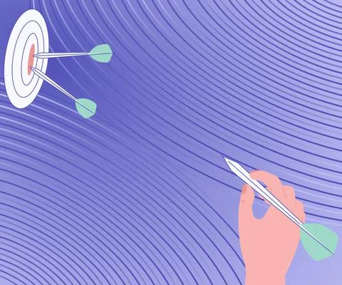 Presenting Message Hitting Target Concept, Abstract Announcing Goal, Bulletin Stock Illustration