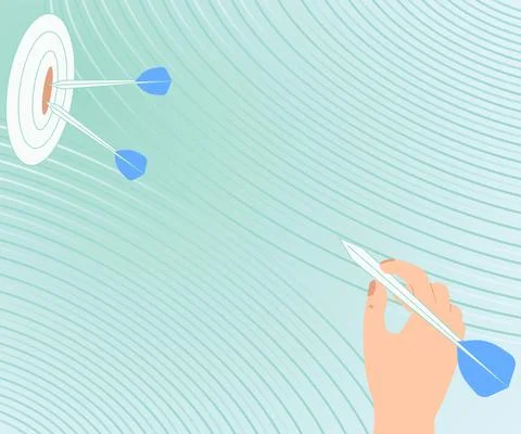 Presenting Message Hitting Target Concept, Abstract Announcing Goal, Bulletin Stockillustratie