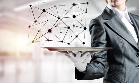 Presenting modern wireless technologies. Stock Photos