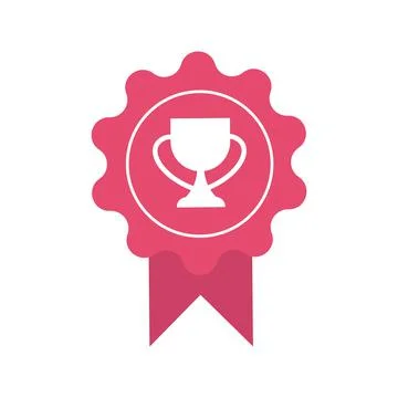 Presenting pink trophy semi flat color vector element Illustrazione stock