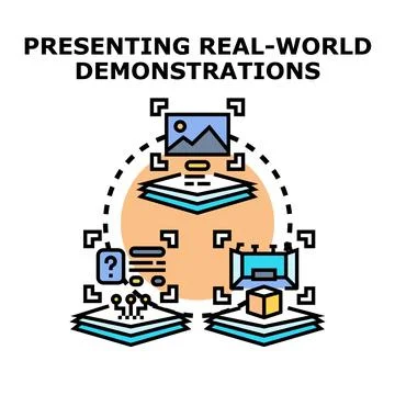Presenting real world demonstrations vector concept icon Stockillustratie