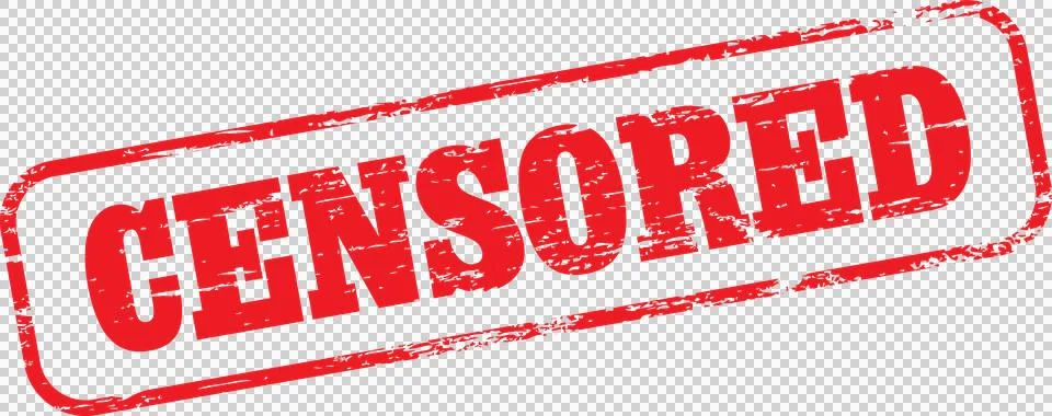 Presenting red stamp graphic reading CENSORED with weathered texture on Stock Illustration