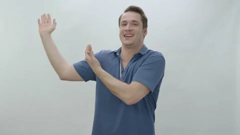 Presenting something surprise with a smile. Stock Footage 196481685