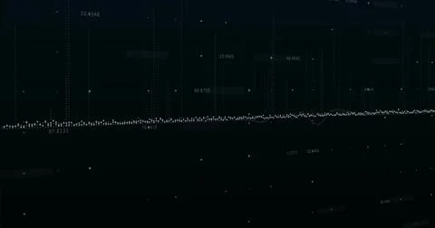 Presenting visualization forming upward trend on dark dashboard, white markers Stockillustratie