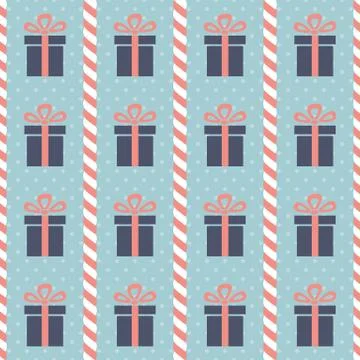 Presents and candy canes Stock Illustration