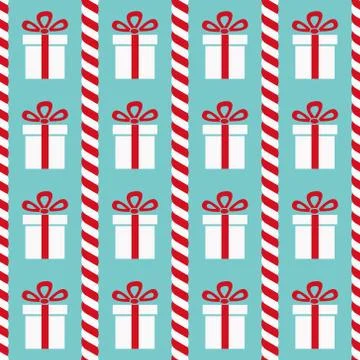 Presents and candy canes Stock Illustration