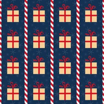 Presents and candy canes Illustrazione stock