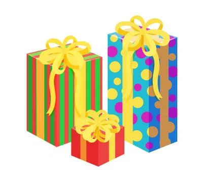 Presents Bows Santa Factory Vector Illustration Illustrazione stock