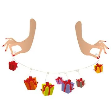 Presents garland Stock Illustration