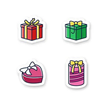 Presents patches set Stock Illustration