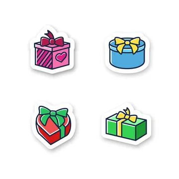 Presents patches set Stock Illustration