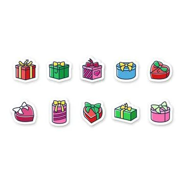Presents patches set Stock Illustration