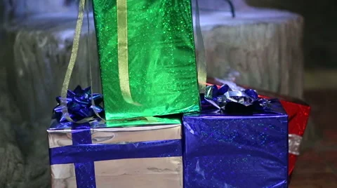 Presents Under the Christmas Tree Stock Footage 42054232