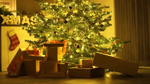 Presents under christmas tree Stock Footage 58593702