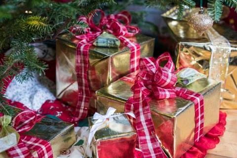 Presents under the Christmas Tree Stock Photos