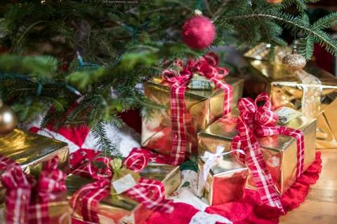 Presents under the Christmas Tree Stock Photos
