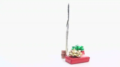 Presents under the money tree - HD Stock Footage 571560