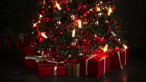 Presents under new year tree Stock Footage 95677150