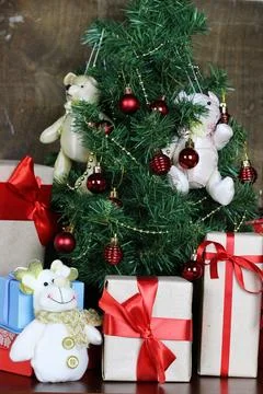 Presents under the tree Christmas Stock Photos