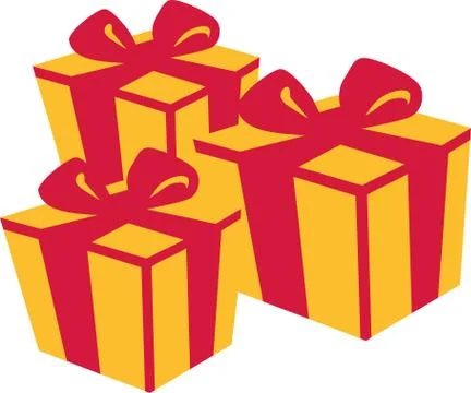 Presents - yellow gift with bow Stock Illustration