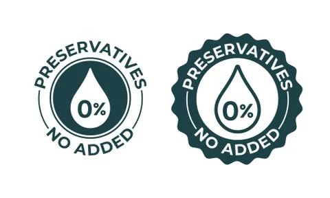 Preservatives no added vector 0 percent icon. Natural food package stamp, pre Illustrazione stock