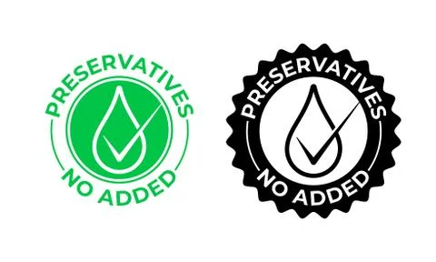 Preservatives no added vector icon. Preservatives free, natural food package  Illustrazione stock