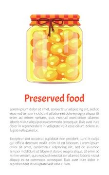 Preserved Food Cherry Plum Vector Illustration Ilustración de archivo
