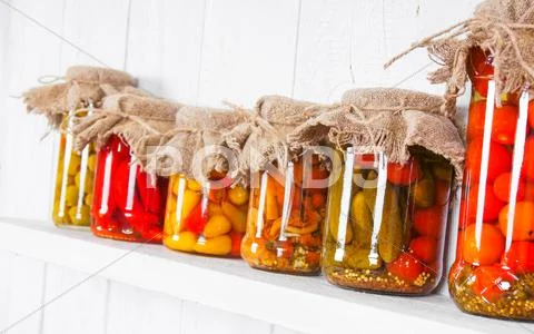 Preserved Food In Glass Jars