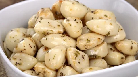 Preserved Garlic seamless loopable; 4K UHD) Stock Footage