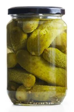 Preserved pickled cucumbers Stock Photos