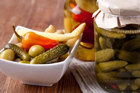 Preserved vegetables Stock Photos