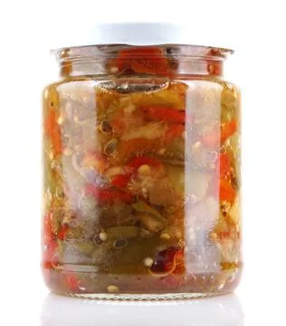 Preserved Vegetables On White Background Stock Photos